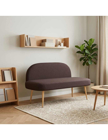 Panchina imbottita con schienale Marrone scuro 110 x 60 x 76 cm