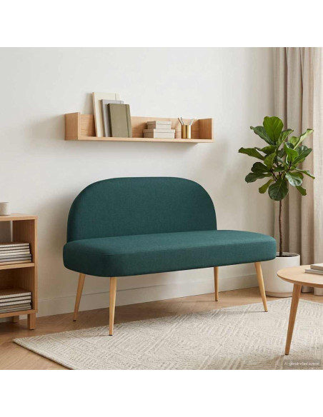 Panchina imbottita con schienale Verde scuro 110 x 60 x 76 cm