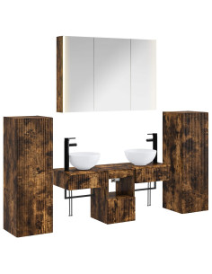 Set di mobili per il bagno 6 pcs Rovere Fumo