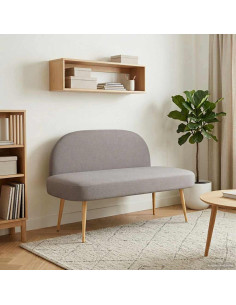 Panchina imbottita con schienale Tortora 110 x 60 x 76 cm