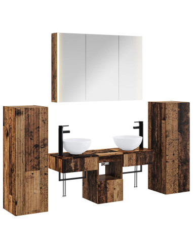 Set di mobili per il bagno 6 pcs Legno antico