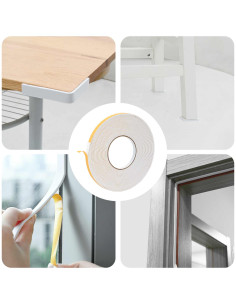Nastro adesivo in schiuma 10 pcs Bianco 10mm x 10m Schiuma CR