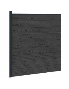Pannello di Recinzione WPC e Alluminio Nero
