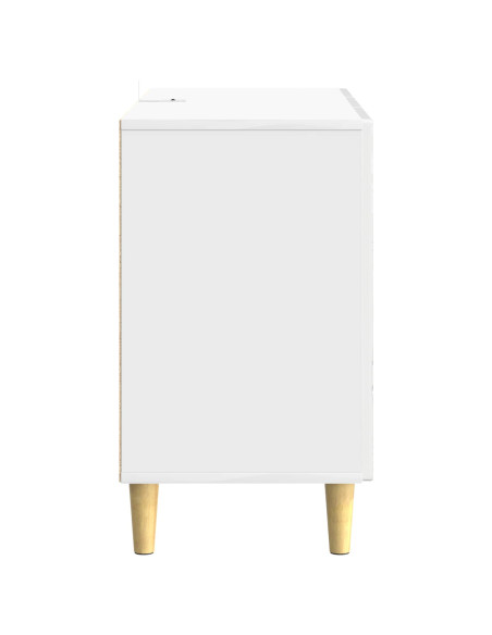 Credenza Bianco Lucido 89 x 34,5 x 60 cm Legno ingegnerizzato