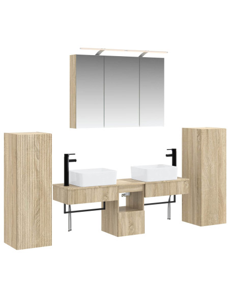 Set di mobili per il bagno 6 pcs Rovere Sonoma
