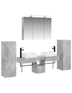 Set di mobili per il bagno 6 pcs Grigio Cemento