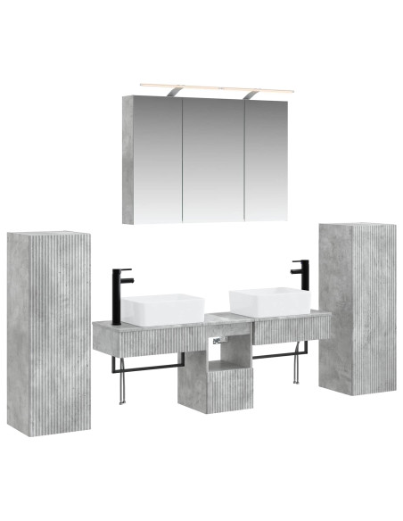 Set di mobili per il bagno 6 pcs Grigio Cemento