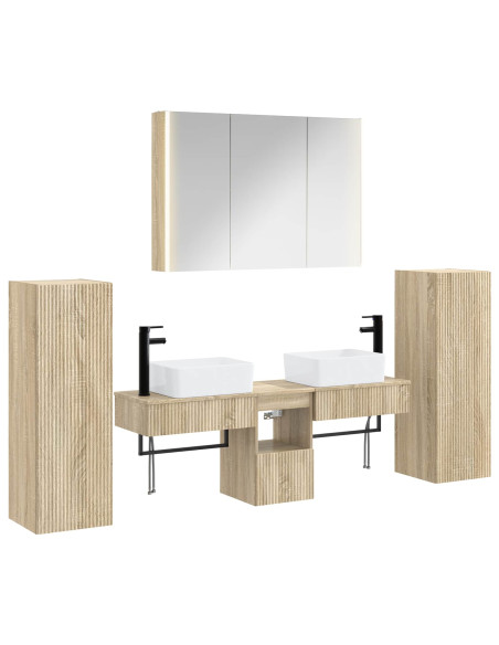 Set di mobili per il bagno 6 pcs Rovere Sonoma