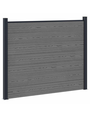 Pannello di Recinzione WPC e Alluminio Grigio