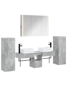Set di mobili per il bagno 6 pcs Grigio Cemento