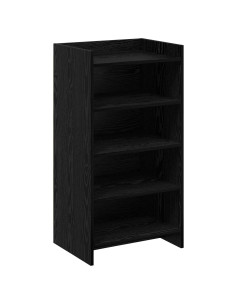 Mobile per scarpe con archiviazione Rovere Nero 48 x 36 x 92 cm