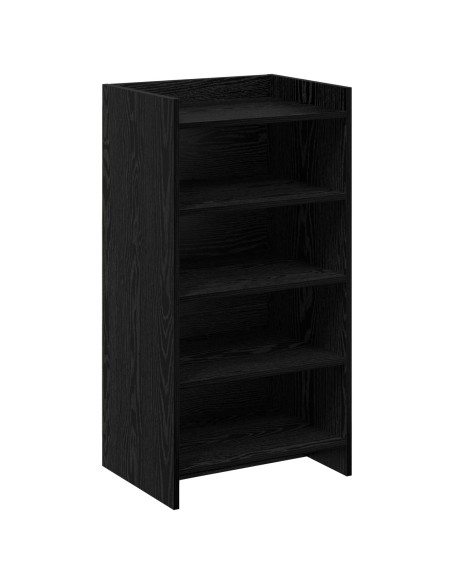 Mobile per scarpe con archiviazione Rovere Nero 48 x 36 x 92 cm