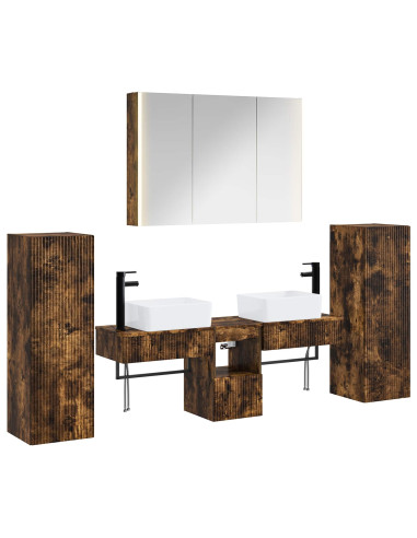 Set di mobili per il bagno 6 pcs Rovere Fumo