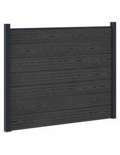 Pannello di Recinzione WPC e Alluminio Nero