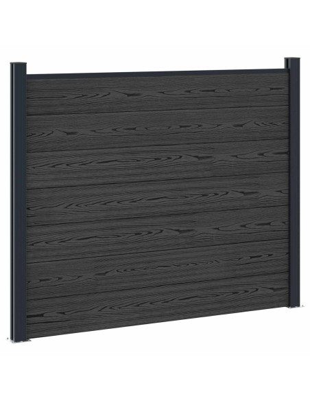 Pannello di Recinzione WPC e Alluminio Nero