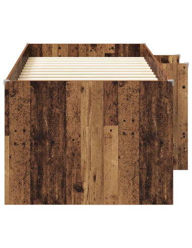 Letto Alto per Bambini 2 pcs Legno antico 90 x 200 cm
