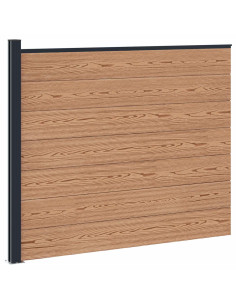 Pannello di Recinzione WPC e Alluminio Marrone