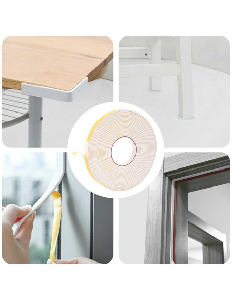 Nastro adesivo in schiuma Bianco 15mm x 10m Schiuma CR