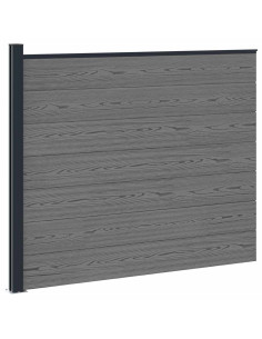 Pannello di Recinzione WPC e Alluminio Grigio