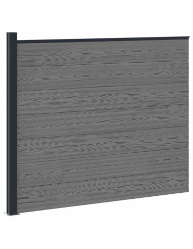 Pannello di Recinzione WPC e Alluminio Grigio