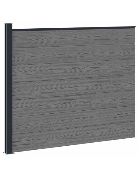 Pannello di Recinzione WPC e Alluminio Grigio