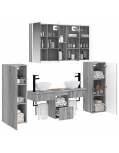 Set di mobili per il bagno 6 pcs Sonoma grigio 2