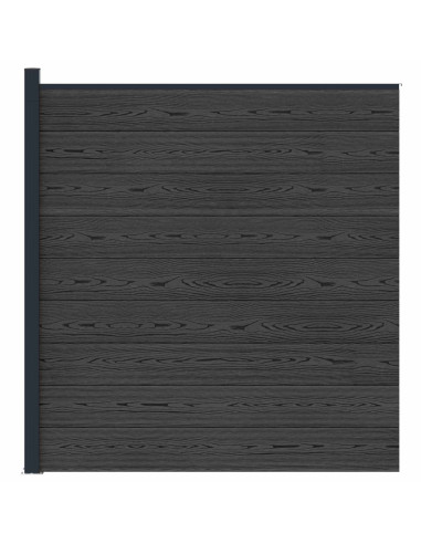 Pannello di Recinzione WPC e Alluminio Nero