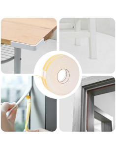 Nastro adesivo in schiuma 2 pcs Bianco 15mm x 10m Schiuma CR