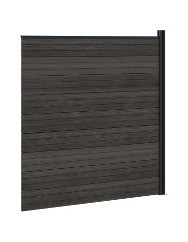 Pannello di Recinzione WPC e Alluminio Nero