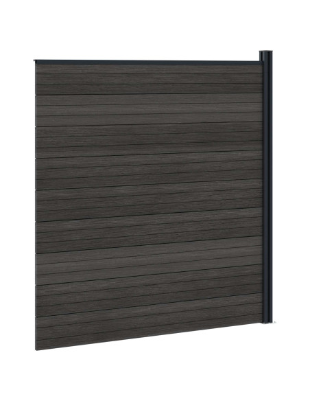 Pannello di Recinzione WPC e Alluminio Nero