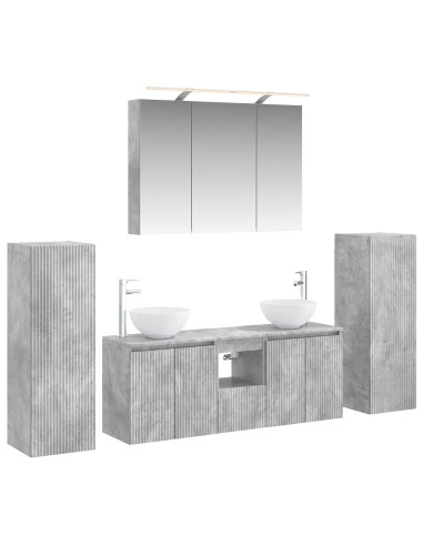 Set di mobili per il bagno 6 pcs Grigio Cemento
