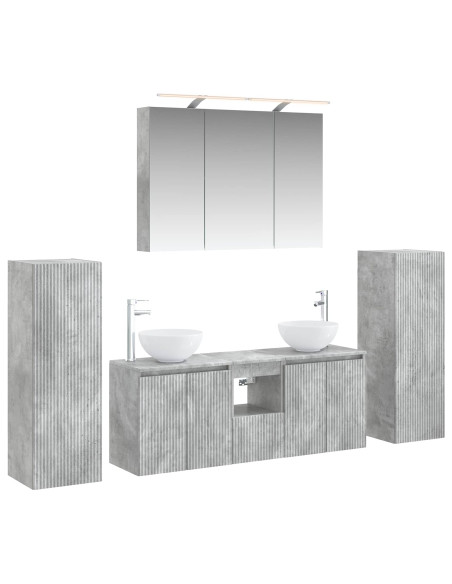 Set di mobili per il bagno 6 pcs Grigio Cemento