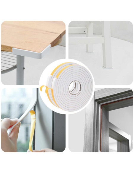 Nastro adesivo in schiuma 2 pcs Bianco 20mm x 5m Schiuma CR