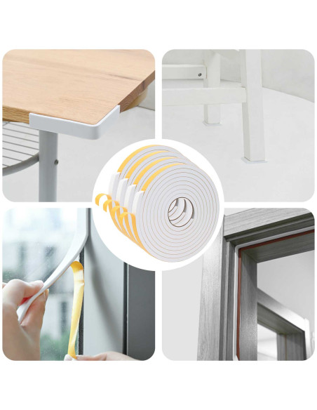 Nastro adesivo in schiuma 4 pcs Bianco 20mm x 5m Schiuma CR
