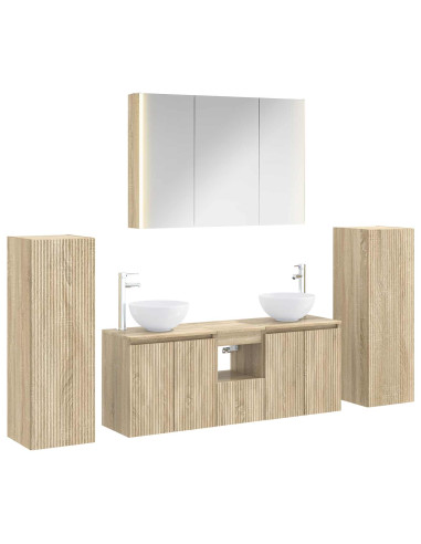Set di mobili per il bagno 6 pcs Rovere Sonoma