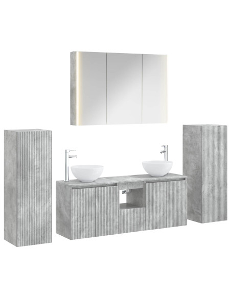 Set di mobili per il bagno 6 pcs Grigio Cemento