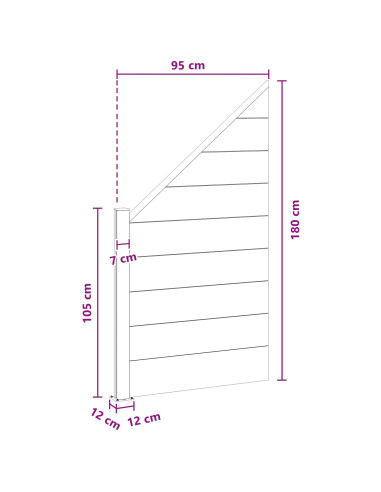 Pannello di Recinzione WPC e Alluminio Grigio