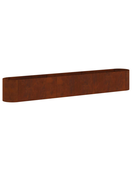 Letto rialzato da giardino Acciaio Corten 280 x 40 x 40 cm
