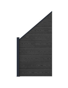Pannello di Recinzione WPC e Alluminio Nero 2