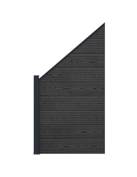 Pannello di Recinzione WPC e Alluminio Nero