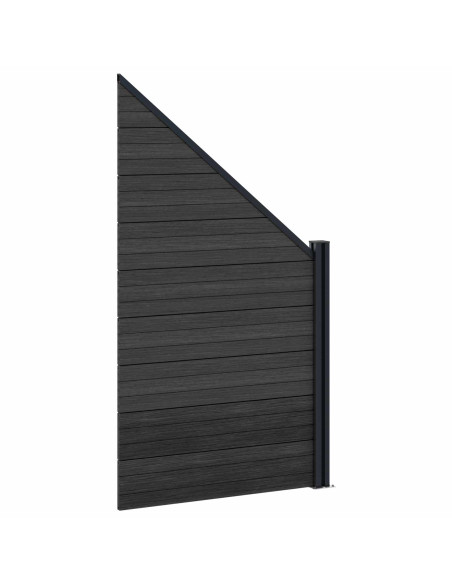 Pannello di Recinzione WPC e Alluminio Nero