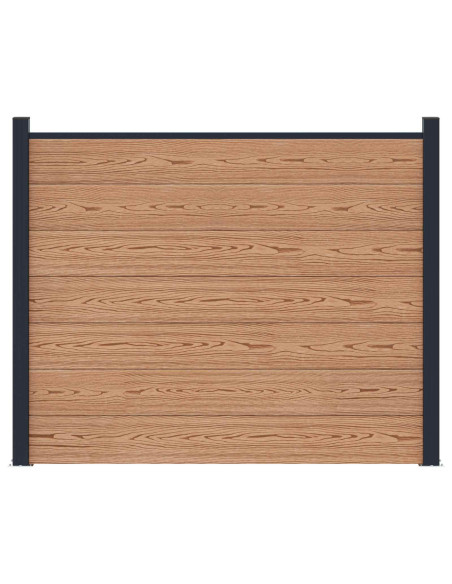 Pannello di Recinzione WPC e Alluminio Marrone
