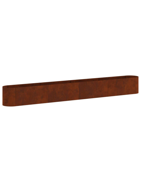 Letto rialzato da giardino Acciaio Corten 360 x 40 x 40 cm