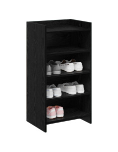 Mobile per scarpe con archiviazione Rovere Nero 48 x 36 x 92 cm 2