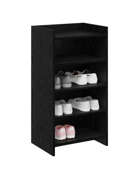 Mobile per scarpe con archiviazione Rovere Nero 48 x 36 x 92 cm