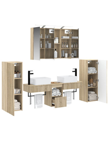 Set di mobili per il bagno 6 pcs Rovere Sonoma