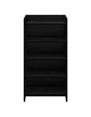 Mobile per scarpe con archiviazione Rovere Nero 48 x 36 x 92 cm