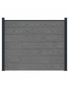 Pannello di Recinzione WPC e Alluminio Grigio 2