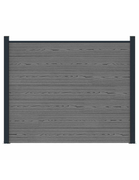 Pannello di Recinzione WPC e Alluminio Grigio