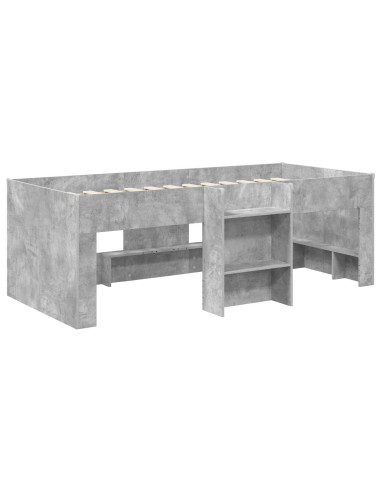 Letto Alto per Bambini 2 pcs Grigio Cemento 98.5 x 200 cm